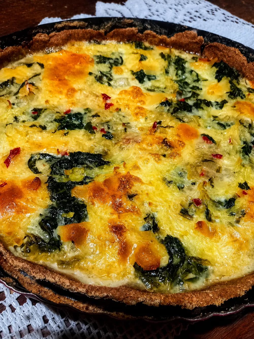 Tarta integral de espinaca y queso de Antojos